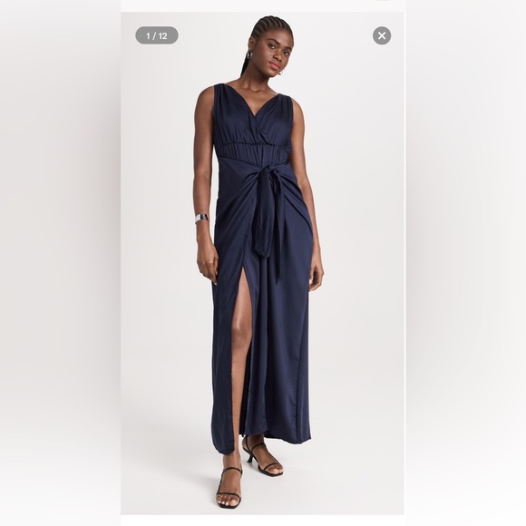 NWT ✨ DIARRABLU Lyla Dress | Shopbop | Navy Blue Maxi Wrap Dress Size L Large - Picture 3 of 10